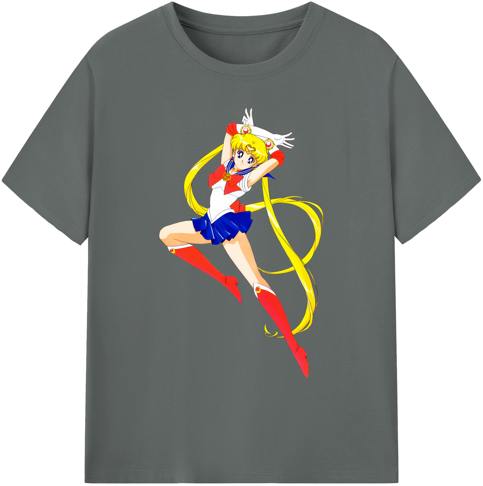 （画像用） 美少女戦士セーラームーン 月野 うさぎ つきの うさぎ Sailor Moon Tsukino Usagi 綿100％ メンズ半袖Tシャツ｜肌触りやわらか＆通気性